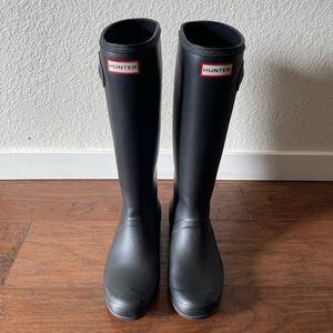 Hunter Boots- Tall Matt Black Size US 9